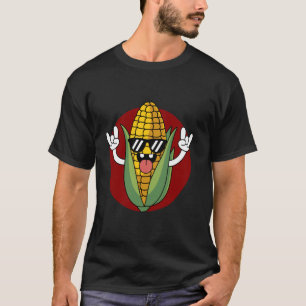 Camiseta Óculos de Sol Divertidos Milho Rock N Roll