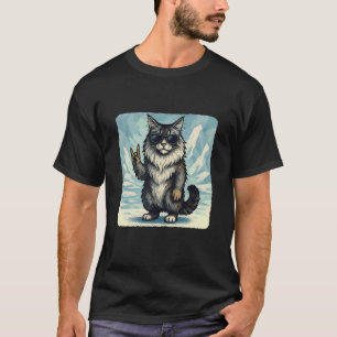 Camiseta Óculos de Sol do Gato da Floresta Norueguesa Músic