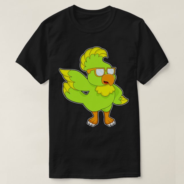 Camiseta Óculos de sol do papagaio (Frente do Design)