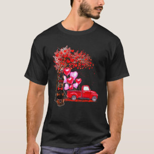 Camiseta Óculos de Sol Dobermann Corações Árvore Caminhonet