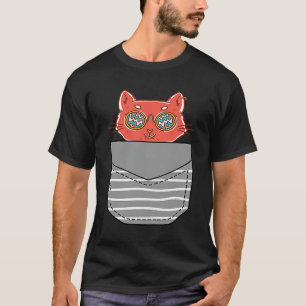 Camiseta Óculos de Sol dos Anos 80 Gato no Bolso