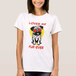 Camiseta Óculos de sol em forma de coração, de cor branca, 