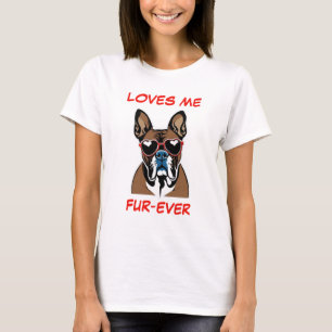 Camiseta Óculos de sol em forma de coração, vermelho-boxer