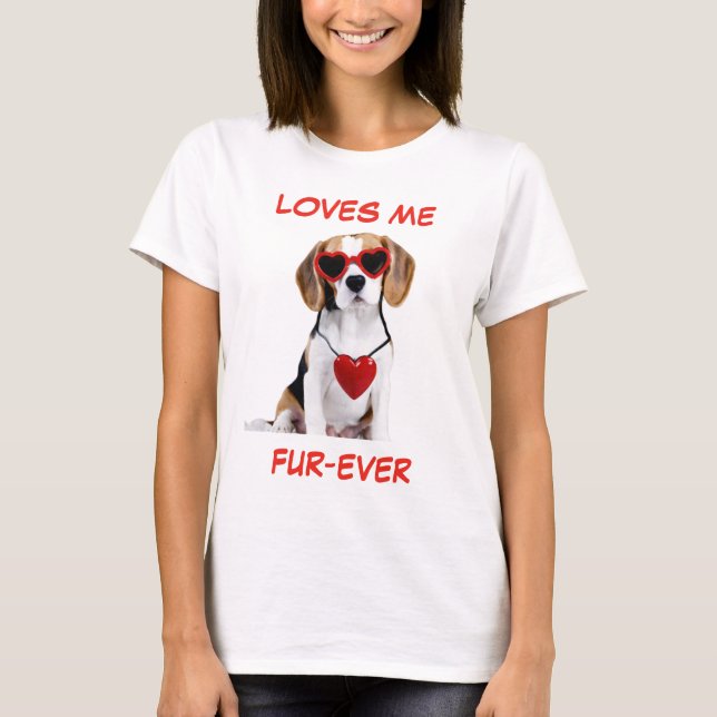 Camiseta Óculos de sol em forma de coração vermelhos (Frente)