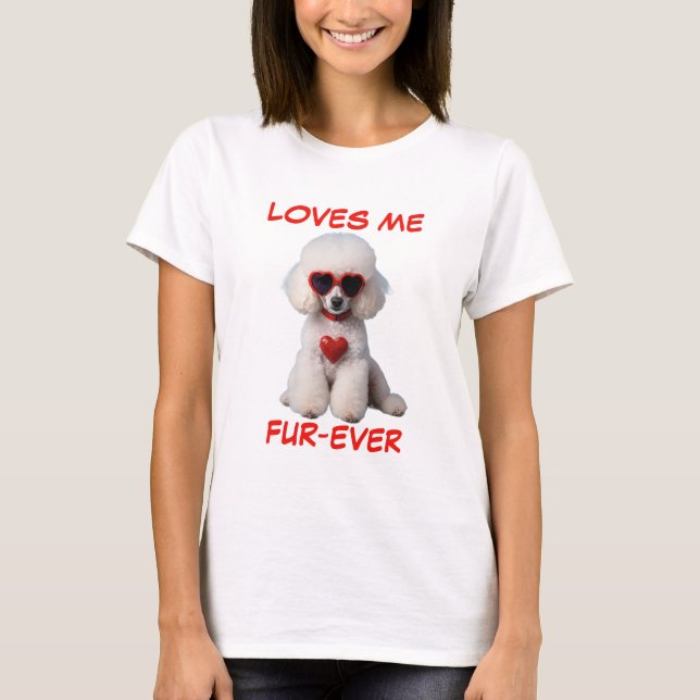 Camiseta Óculos de sol em forma de coração vermelhos branco (Frente)