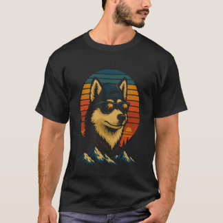Camiseta Óculos de Sol Engraçados de Husky Cachorro Legal R