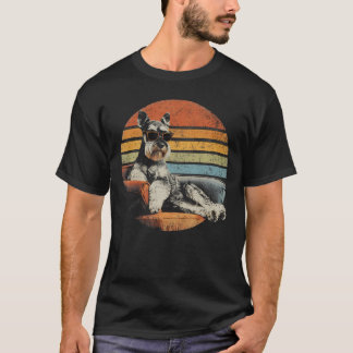 Camiseta Óculos de sol engraçados de Schnauzer Pai Vintage
