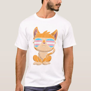 Camiseta Óculos de sol engraçados Sinalizador transsexual S