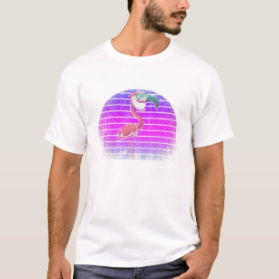 Camiseta Óculos de sol engraçados Vaporwave Passarinho Trop