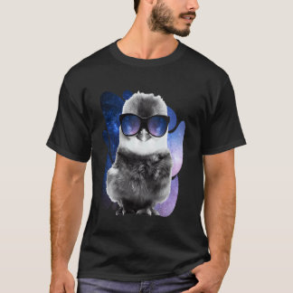 Camiseta Óculos de Sol Espaciais de Frango Filhote de Galáx