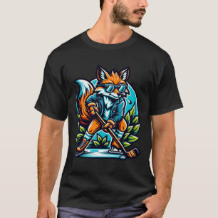 Camiseta Óculos de sol estilo legal Fox de hóquei no gelo