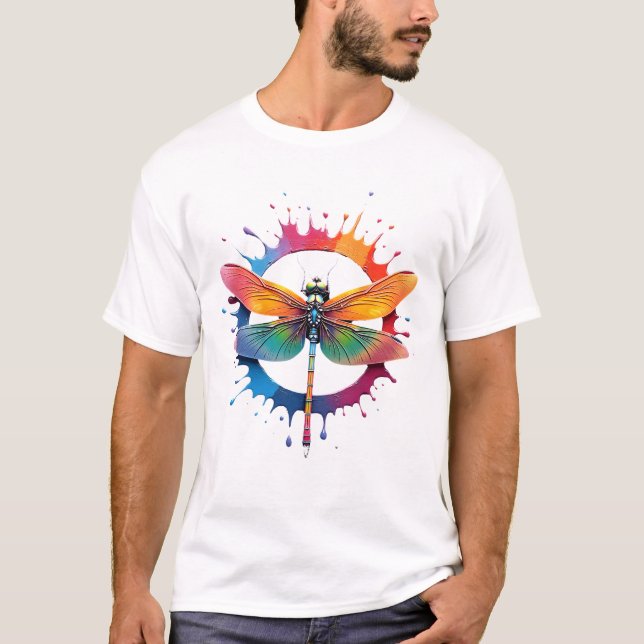 Camiseta Óculos de Sol Estilo Tie Dye com Ilustração de Lib (Frente)