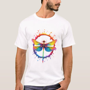 Camiseta Óculos de Sol Estilo Tie Dye com Ilustração de Lib