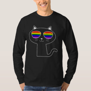 Camiseta Óculos de Sol Gato LGBT Gay Lésbica