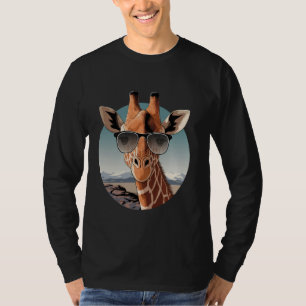 Camiseta Óculos de Sol Girafa Amor Vida Selvagem Animal Men