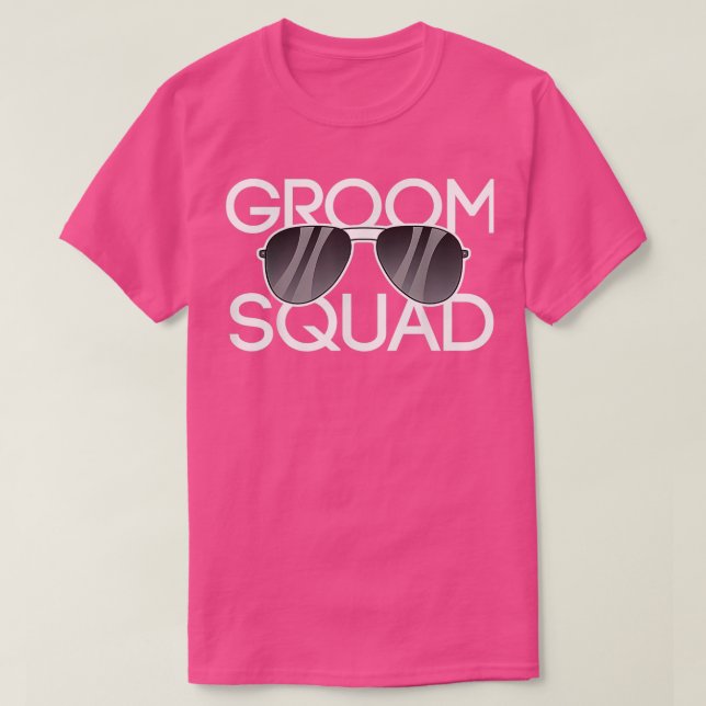 Camiseta Óculos de sol Groom Squad Casamento Despedida de S (Frente do Design)