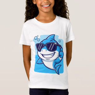 Camiseta Óculos de Sol Legais Arte de Tubarão com Polegar p
