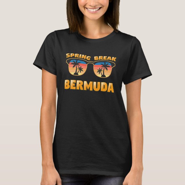 Camiseta Óculos de Sol Legais de Bermuda Spring Break Vinta (Frente)