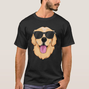Camiseta Óculos de sol legais do cara do Golden Retriever p