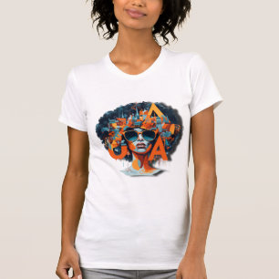 Camiseta Óculos de sol legal legal colorido da anca