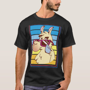 Camiseta Óculos De Sol legal Llama Alpaca Legal Retro Vinta