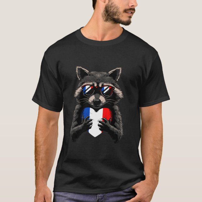 Camiseta Óculos de Sol Lêmure Raízes Francesas Bandeira da  (Frente)