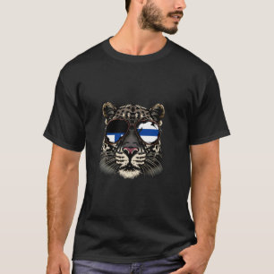 Camiseta Óculos de Sol Leopardo Bandeira Finlandesa Raízes 