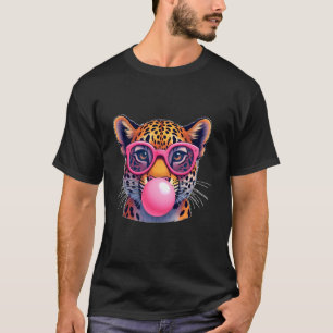 Camiseta Óculos de Sol Leopardo Guepardo Gatinho Onça-preta