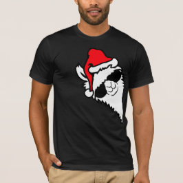 Camiseta Óculos de Sol Llama Cool Chapéu de Papai Noel Perf