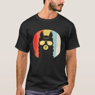 Camiseta Óculos de Sol Llama Pôr do Sol Distressed Retro