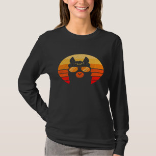 Camiseta Óculos de Sol Masculinos Cabeça de Lhama Pôr do So