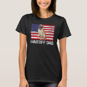 Camiseta Óculos de sol Mastiff Pai Flag American Usa og