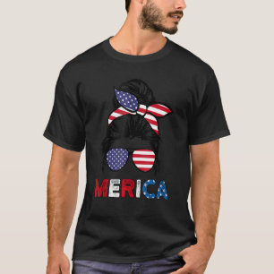 Camiseta Óculos de Sol Merica de 4 de Julho Vida de Mãe Cla