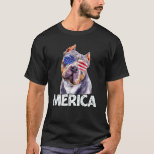 Camiseta Óculos de Sol Merica Pitbull Bandeira Americana 4
