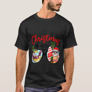 Camiseta óculos de sol natal em julho santa flamingo verão