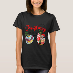 Camiseta óculos de sol natal em junho santa flamingo verão