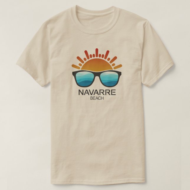 Camiseta Óculos de sol Navarre Beach Florida (Frente do Design)