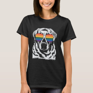 Camiseta Óculos de Sol Orgulho LGBTQ Golden Retriever