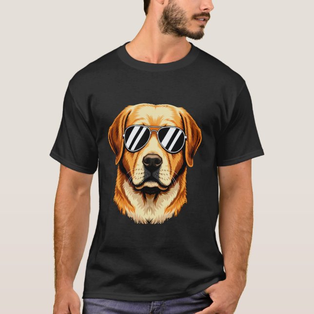 Camiseta Óculos de Sol para Cachorro Labrador Retriever (Frente)