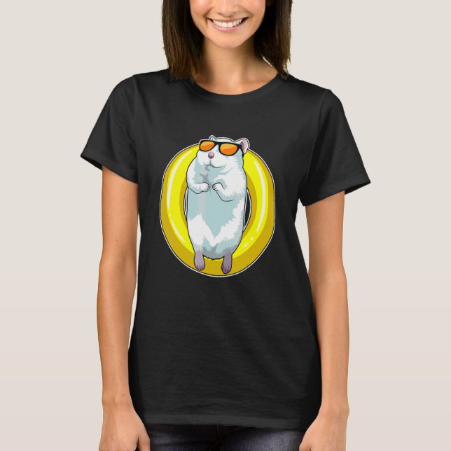 Camiseta Óculos de sol para Natação de Natação de Hamster (Frente)