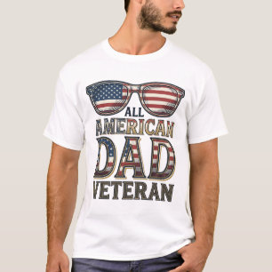 Camiseta Óculos de sol patrióticos para veteranos All Ameri