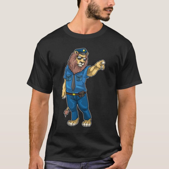 Camiseta Óculos de Sol Policial Leão (Frente)