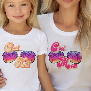 Camiseta Óculos de Sol Pôr do Sol Legal para Crianças Camis