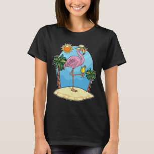 Camiseta Óculos de Sol Praia Flamingo Verão