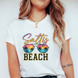 Camiseta Óculos de Sol Praia Salgada; Árvore de Palma Retro