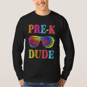 Camiseta Óculos de sol Pre K Dude Tie Dye De volta às aulas