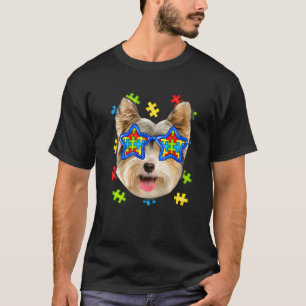 Camiseta Óculos de sol puzzle de autismo de Yorkshire Terri