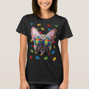 Camiseta Óculos de Sol Puzzle de Bulldog Francês Conscienti