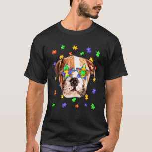 Camiseta Óculos de sol puzzle de cachorro bulldog inglês au