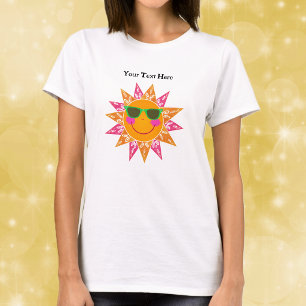 Camiseta Óculos de Sol Raios Abstratos Bochechas Rosadas So
